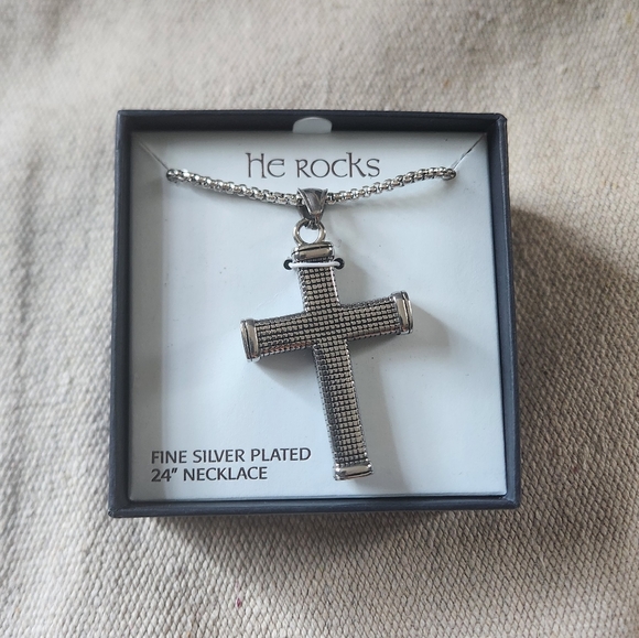 He Rocks Cross Necklace - Picture 2 of 8